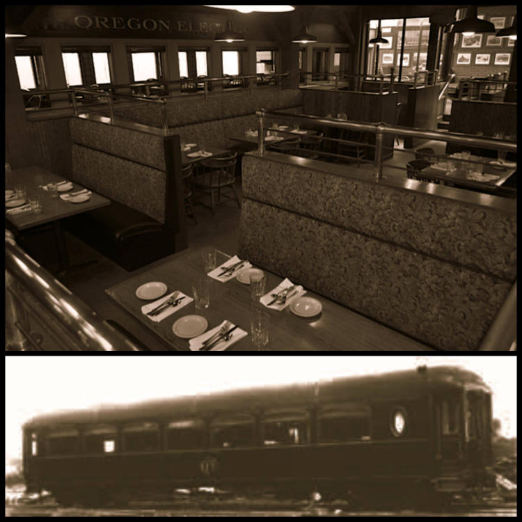 eugene oregon dining electric station trains time travel