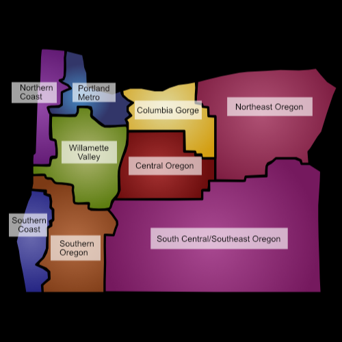 regions of oregon map